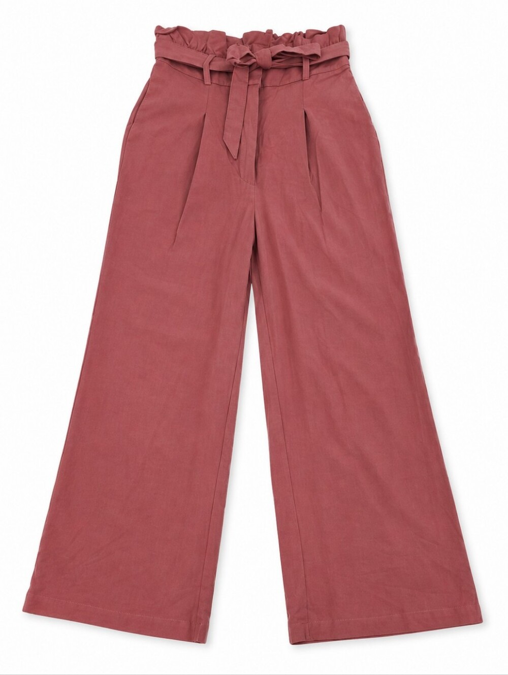 Blu Pepper Brick Rust High Waist Paperbag Wide Leg Pants Size M